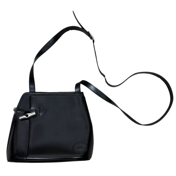 Longchamp Le Roseau Leather Bamboo Metal Toggle Crossbody Bag